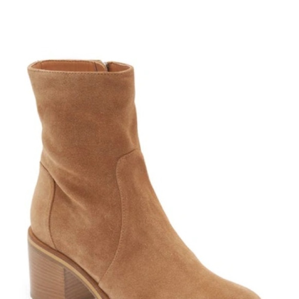 Aquatalia Brigitte Suede Ankle Booties in Whiskey